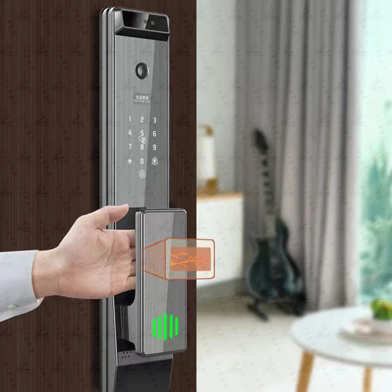 TIAGO WiFi Tuya APP Arabic/English/Russian/Portuguese Voice Digital 3D Face Recognition Fingerprint Smart Door Lock With Camera