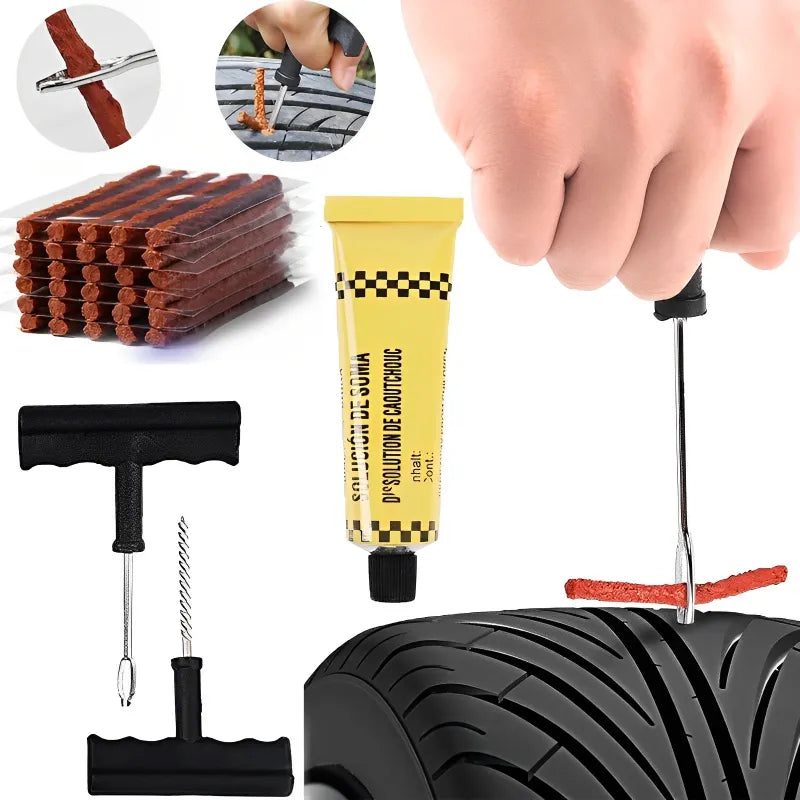 5/50Pcs Tire Repair Strips Tubeless Rubber Stiring Glue Seals for Car Motorcycle Tyre Puncture kit wicks worms Tools Accessories