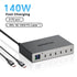 140W 6 Ports USB C Fast Charger PD 30W Type C Charging Station With Digital Display For IPhone 14 13 Pro Max Samsung Xiaomi Ipad