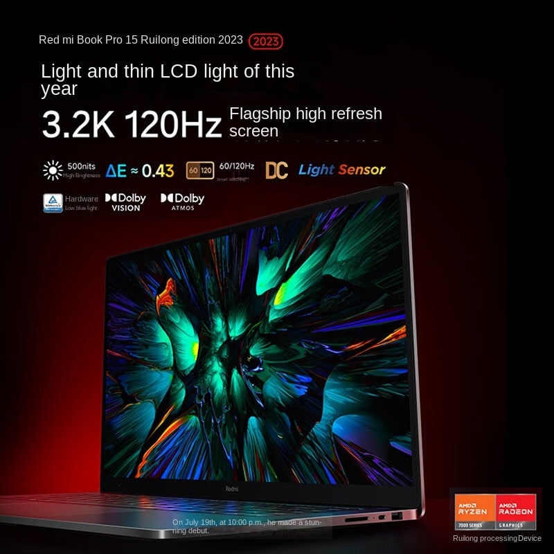 Xiaomi Redmi Book Pro 15 2023 Laptop Ryzen R5-7640HS R7 7840HS AMD 780M 760M 16G RAM 512G 1T 15.6Inch 3.2K 120Hz New Mi Notebook