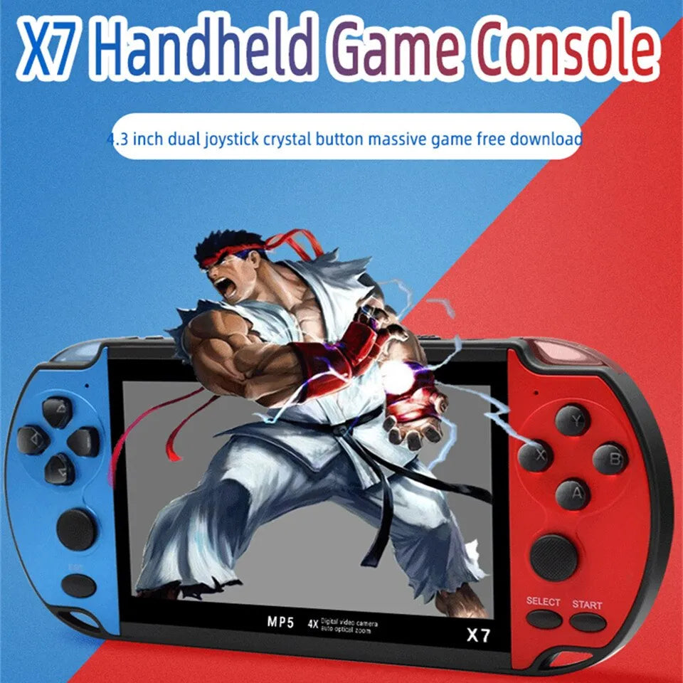 X7 Handheld Game Console 4.3inch TFT HD Screen Portable Retro Game Player Built-in 10000 Games For GBA GBC NES GBC