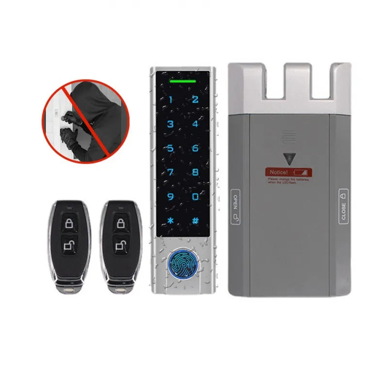 Electronic Fingerprint Smart Door Lock Kit Anti-theft Invisible Digital Lock With Remote Controller Waterproof Keypad