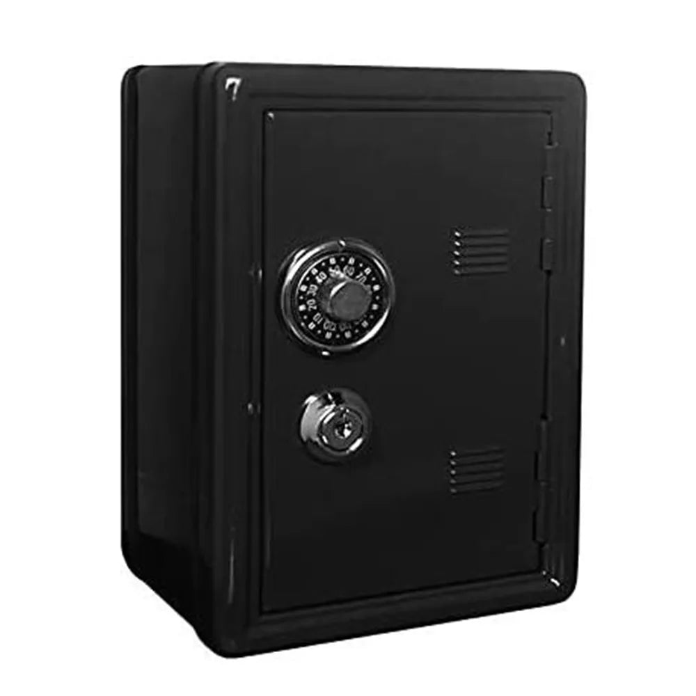 Safe Box Organizer Iron Desk Decorative Box Bank Metal Mini Cabinet Money Storage Box Storage Box for , Black