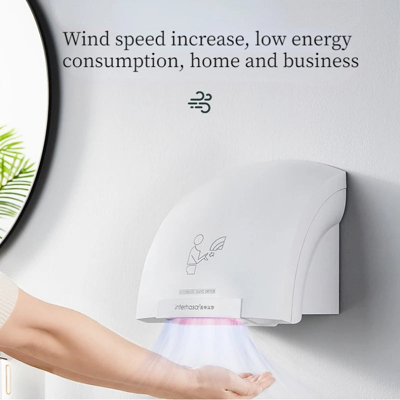 Interhasa! Automatic Hand Dryer Commercial Home Toilet Energy Conservation And Consumption Reduction Air Hand Drying Machine