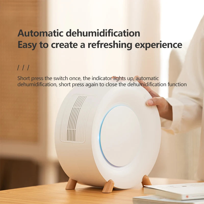 Electric Air Dehumidifier with 1L Water Tank Portable Dehumidifier Moisture Absorber Air Dryer Night Light  for Bedroom Wardrobe