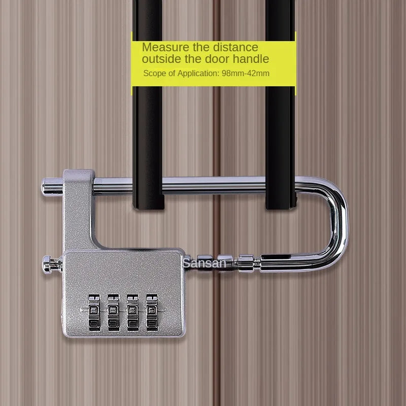 4digit Metal Adjustable Extended U-shaped Lock File Cabinet Door Handle Lock Mechanical U-shaped Password Lock Padlock Door Lock