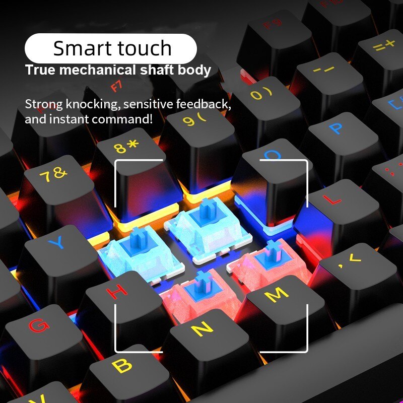 104 Keys Wired Gaming Mechanical Keyboard Esports Full Nonimpact Game Computer Keyboard Mix Backlit LED USB For Gamer