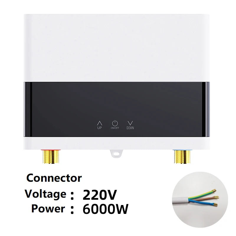 L5110V 220V Instant Water Heater Bathroom Kitchen Wall Mounted Electric Water Heater LCD Temperature Display with Remote Control