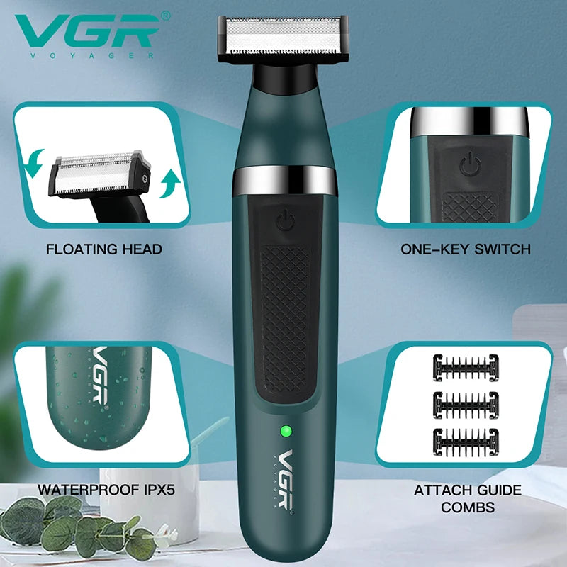 2in1 One Blade Professional Electric Shaver For Men Wet Dry Use Beard Trimmer Rechargeable Electric Razor For Men Body Shaving