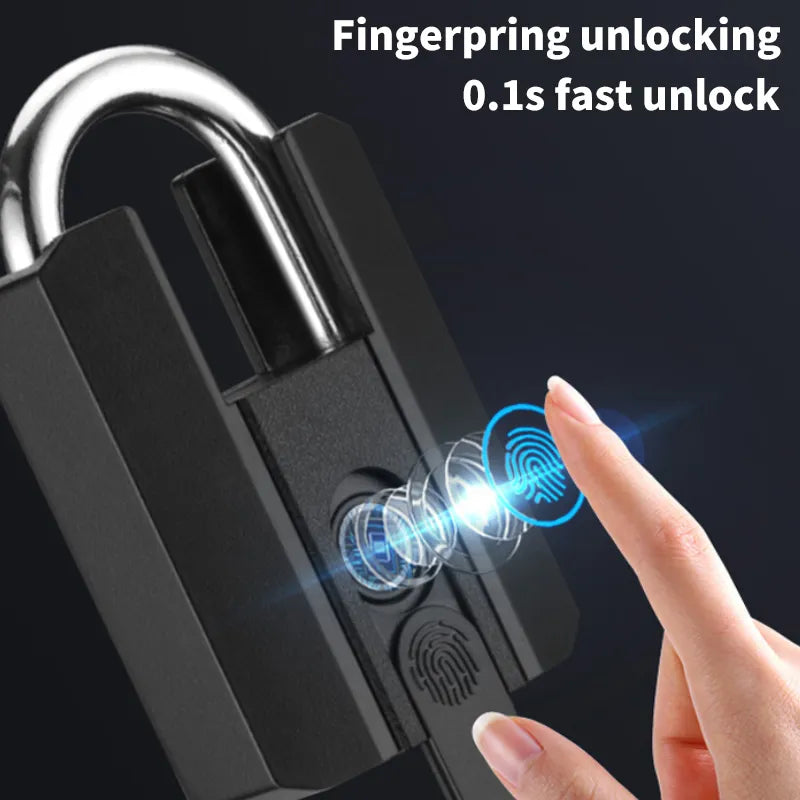 TTLock Bluetooth APP Smart Padlock Fingerprint Lock IP67 Waterproof Type-C Rechargeable APP Remote Unlock Cabinet Door Lock