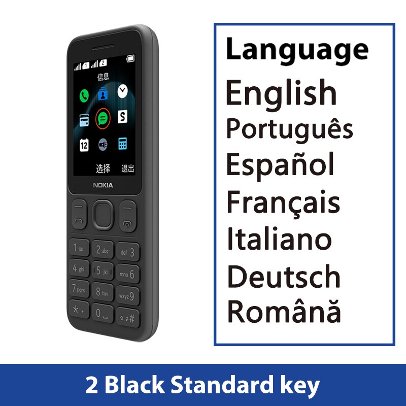 New and Original Nokia 125 2G Mobile Phone Multilingual Dual SIM 2.4 inch Cards FM Radio 1020mAh Feature Mobile Phone