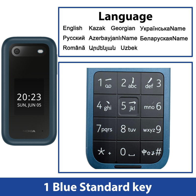 New and Original Nokia 2660 4G Feature Flip Phone 2.8" Display Bluetooth FM Radio 1450mAh Dual SIM Rugged Push-button Telephone