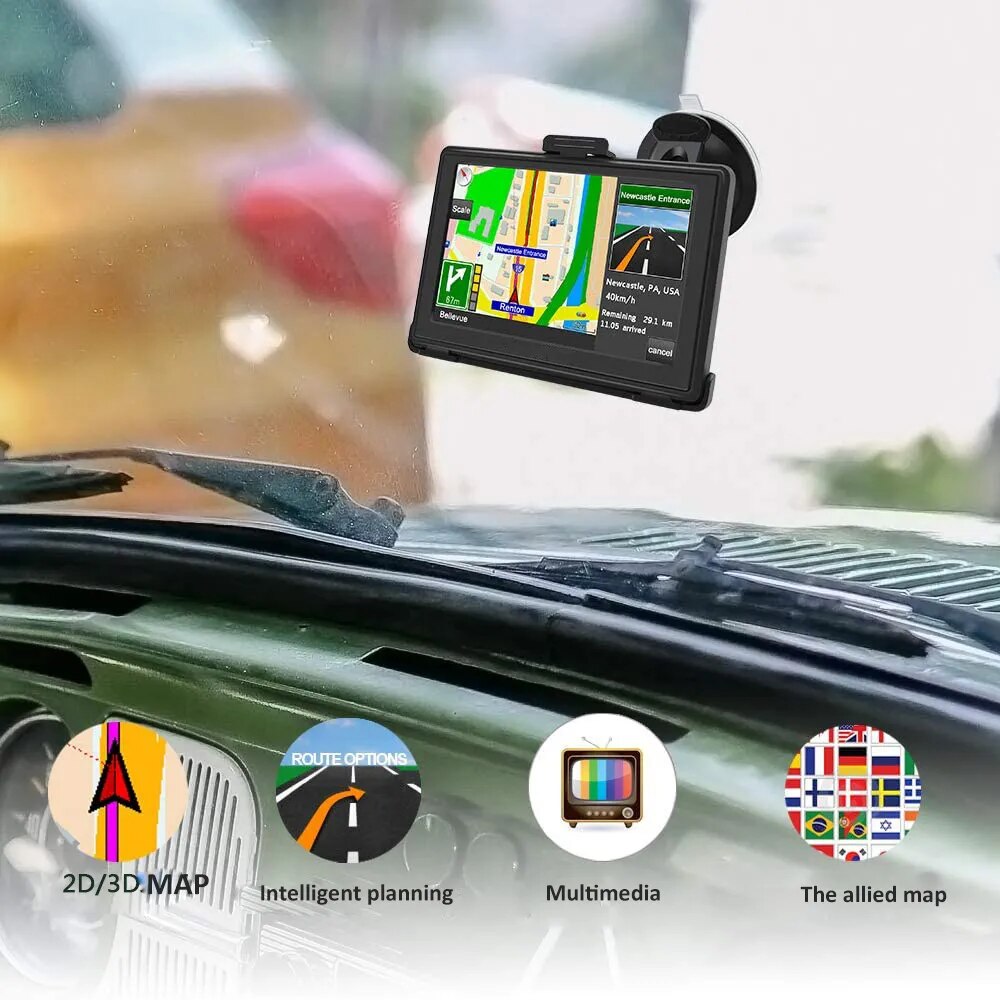 Car Automotive GPS Navigation 5 Inch 8G RAM 32-256MB Truck GPS Navigators With Rear Camera
