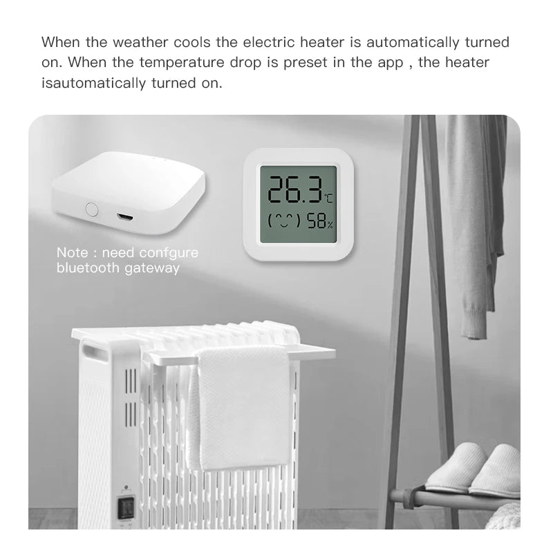 1~5PCS Tuya Temperature Humidity Sensor Mini LCD Digital Display Compatible with APP Remote Control Thermometer