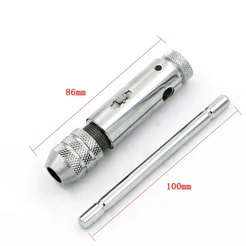 Adjustable T-Handle Ratchet Tap Reamer Hand Manual Holder Wrench M3 M4 M5 M6 M8 Metric Machine Screw Thread Plug T-shaped Tool