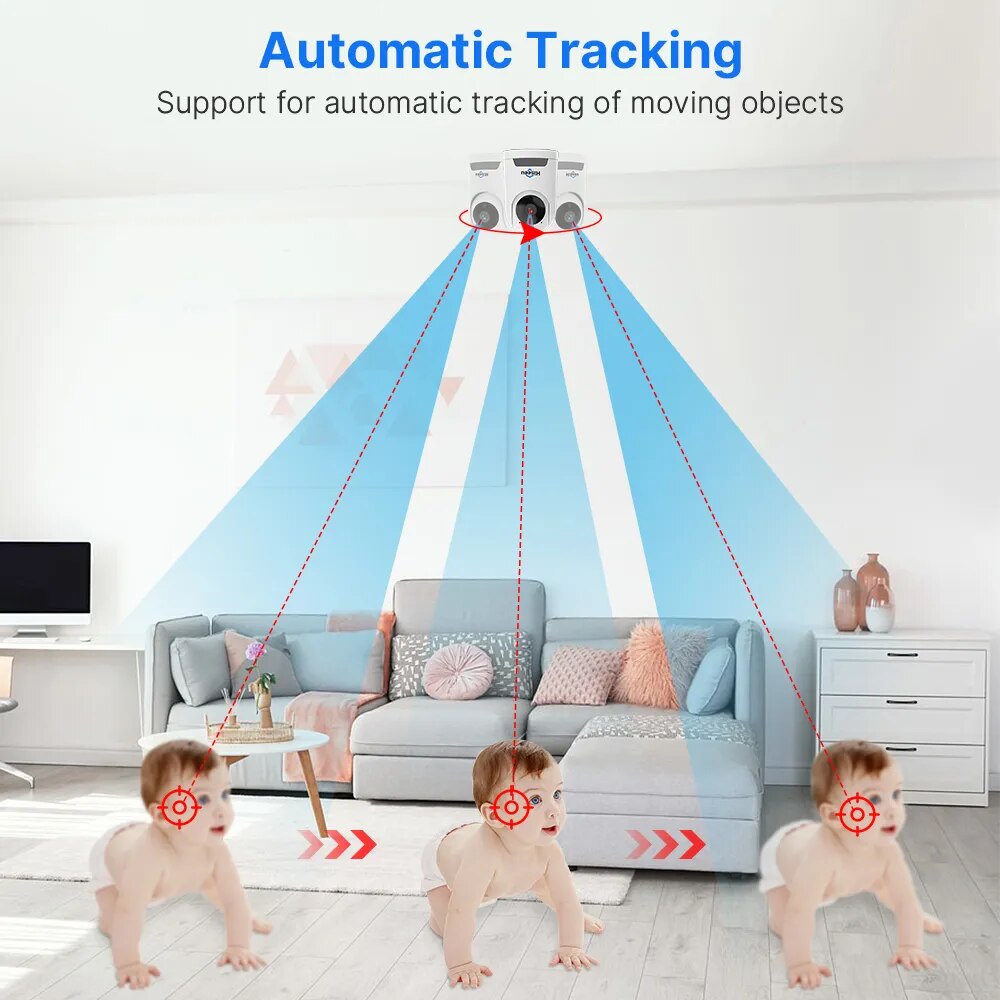 Hiseeu 2K 4MP Wifi PTZ IP Camera Smart Home 2 Way Audio AI Tracking Video Surveillance Security Baby Monitor Cameras ICSee APP