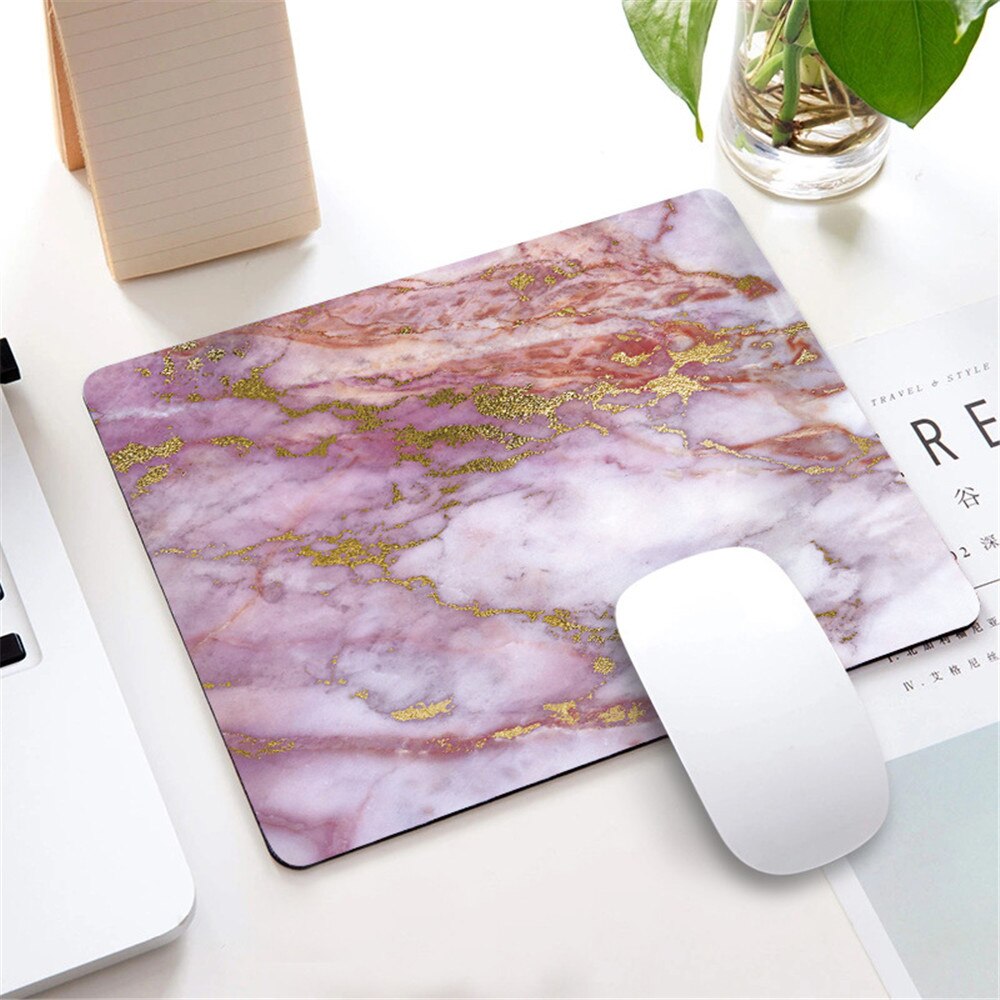Marble Nordic Style Small Mouse Pad Computer Laptop Mousepad Rectangle Non-slip Rubber Base Deskpad Table Mat Desk Accessories