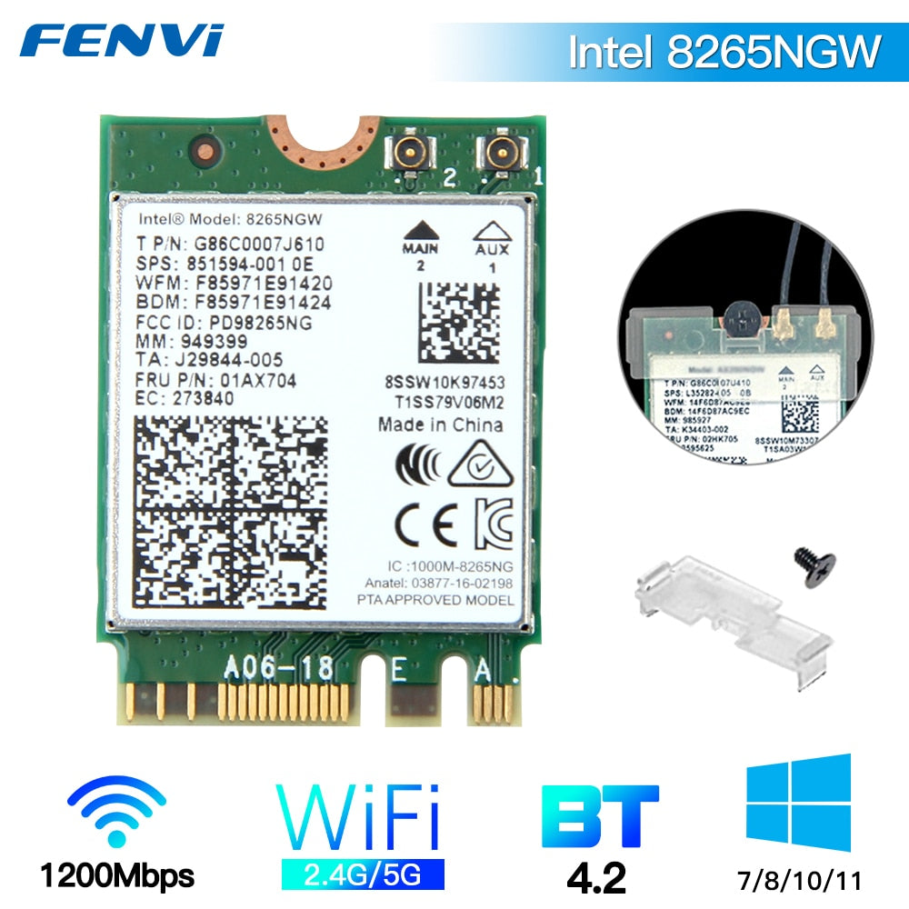 Tri Band WI-FI 6E AX210 M.2 NGFF 5374Mbps Wireless Network WiFi Card Intel AX210NGW 2.4G/5G/6Ghz 802.11ax Bluetooth5.3 Win 10/11