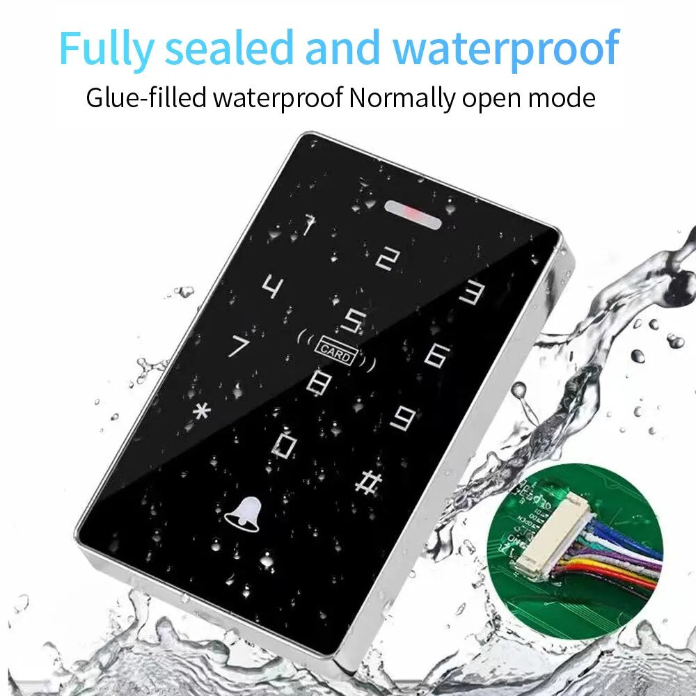 NFC RFID Proximity Card Large Capacity Access Control Keypad 10000 Users Waterproof Backlight Touch Screen Dual Frequency Reader