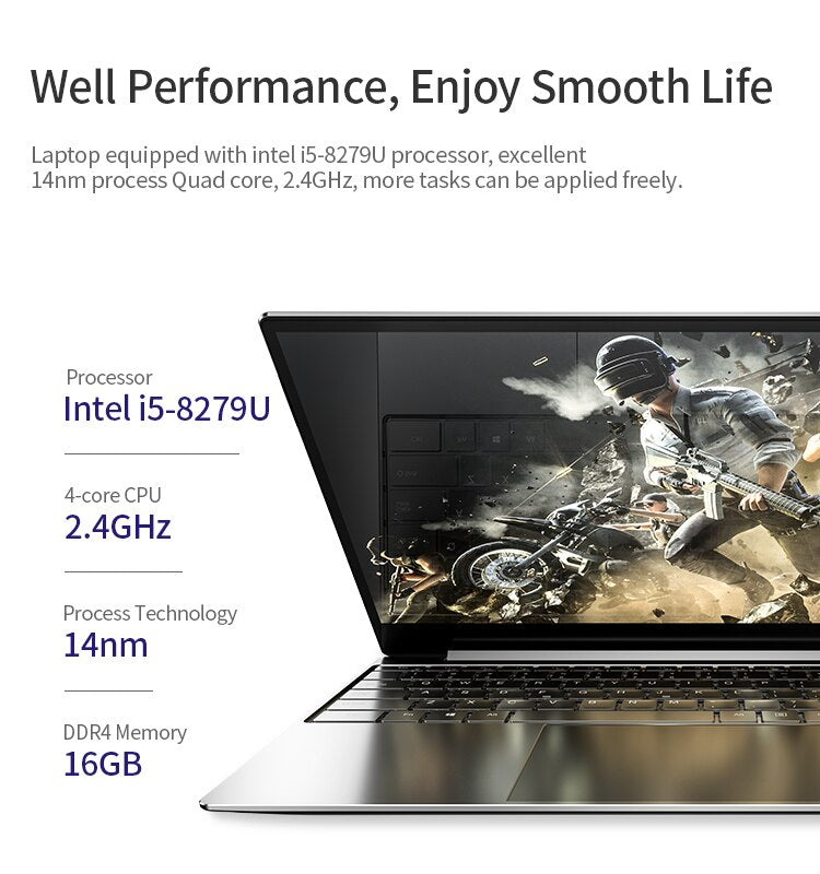 2023 Gaming Laptops Office Notebooks Netbook Windows 11 Computer 15.6 inch Intel Core I5-8279U 16GB RAM 1TB SSD M.2 WiFi HDMI