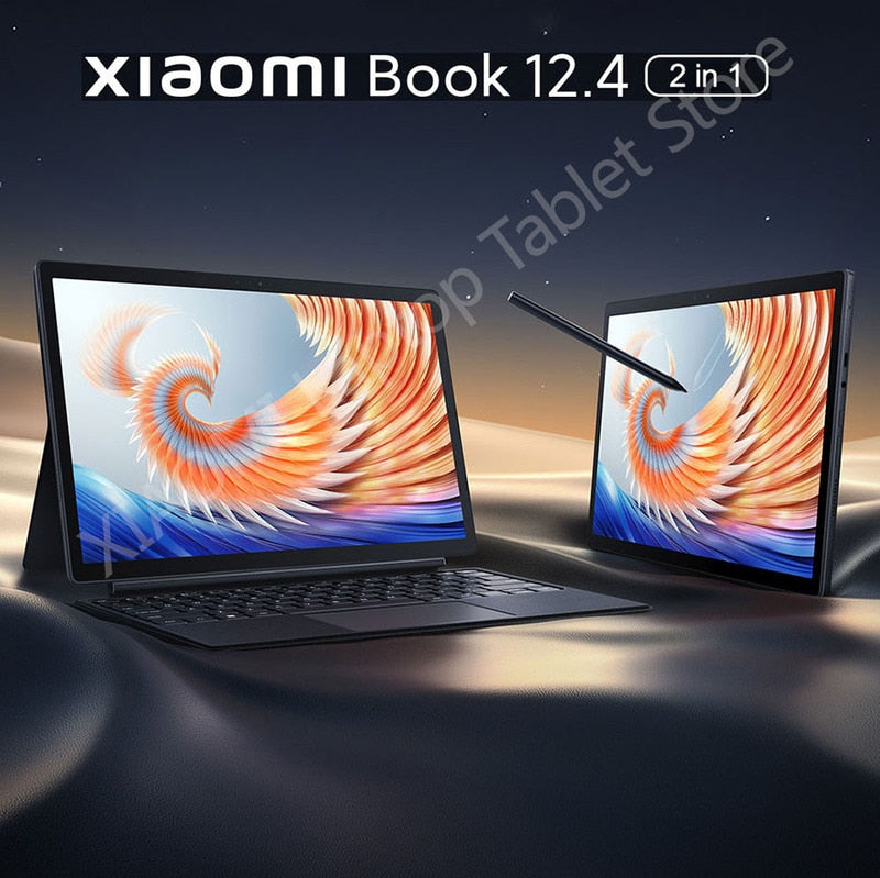 2023 Original New Xiaomi Book 12.4 Inch 2 in 1 Tablet Netbook Qualcomm Snapdragon 8GB 256GB Touch Screen Laptop with Keyboard