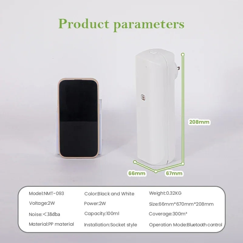 Namste 300m³ Electric Fragrance Diffuser Bluetooth Machine Control Home Air Freshener 100ML Capacity Wall Mounted Air Purifier