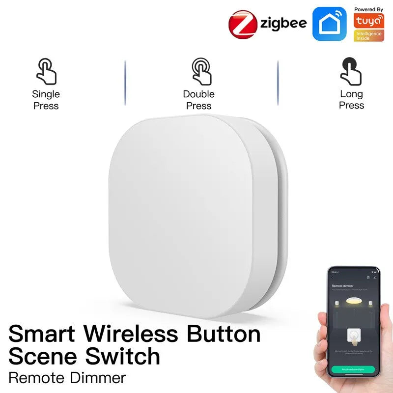 Tuya Zigbee Smart Wireless Button Switch Mini Dimmer Switches Smart Life App Remote Control Smart Home Controller