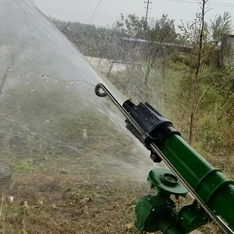 agricultural long range high pressure water irrigation system rain gun spay automatic metal sprinkler head 360 degree rotating