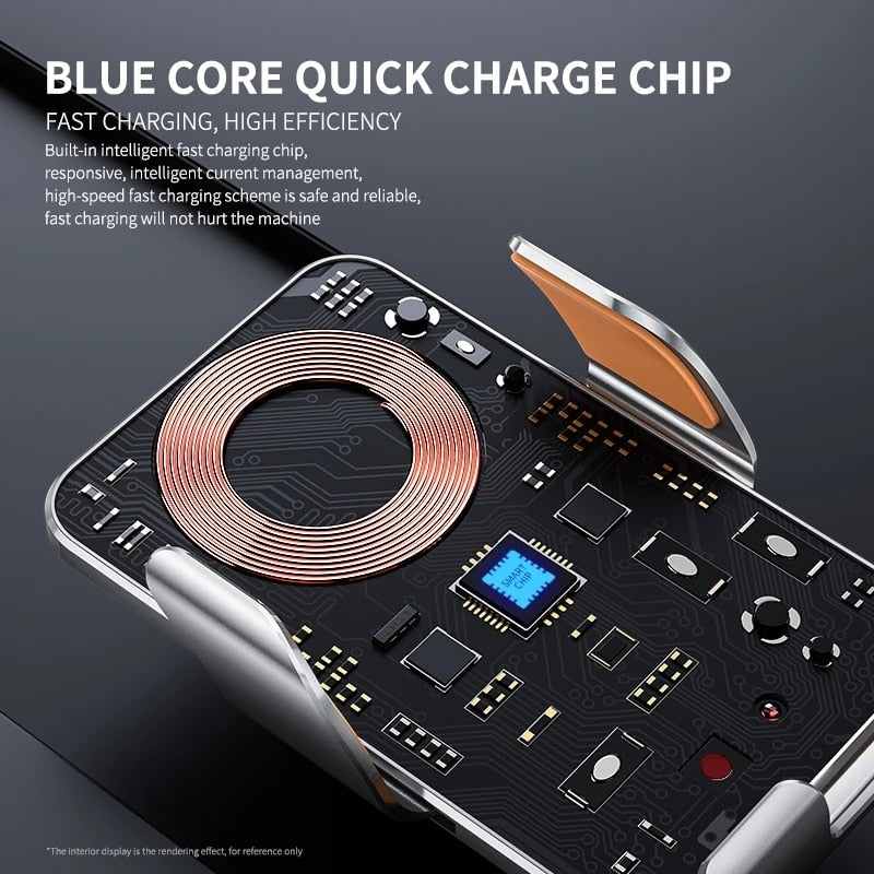 Car Wireless Charger Auto Car Mount Phone Holder Stand For iPhone 14 13 12 X Samsung Xiaomi Infrared Induction 15W Fast Charging