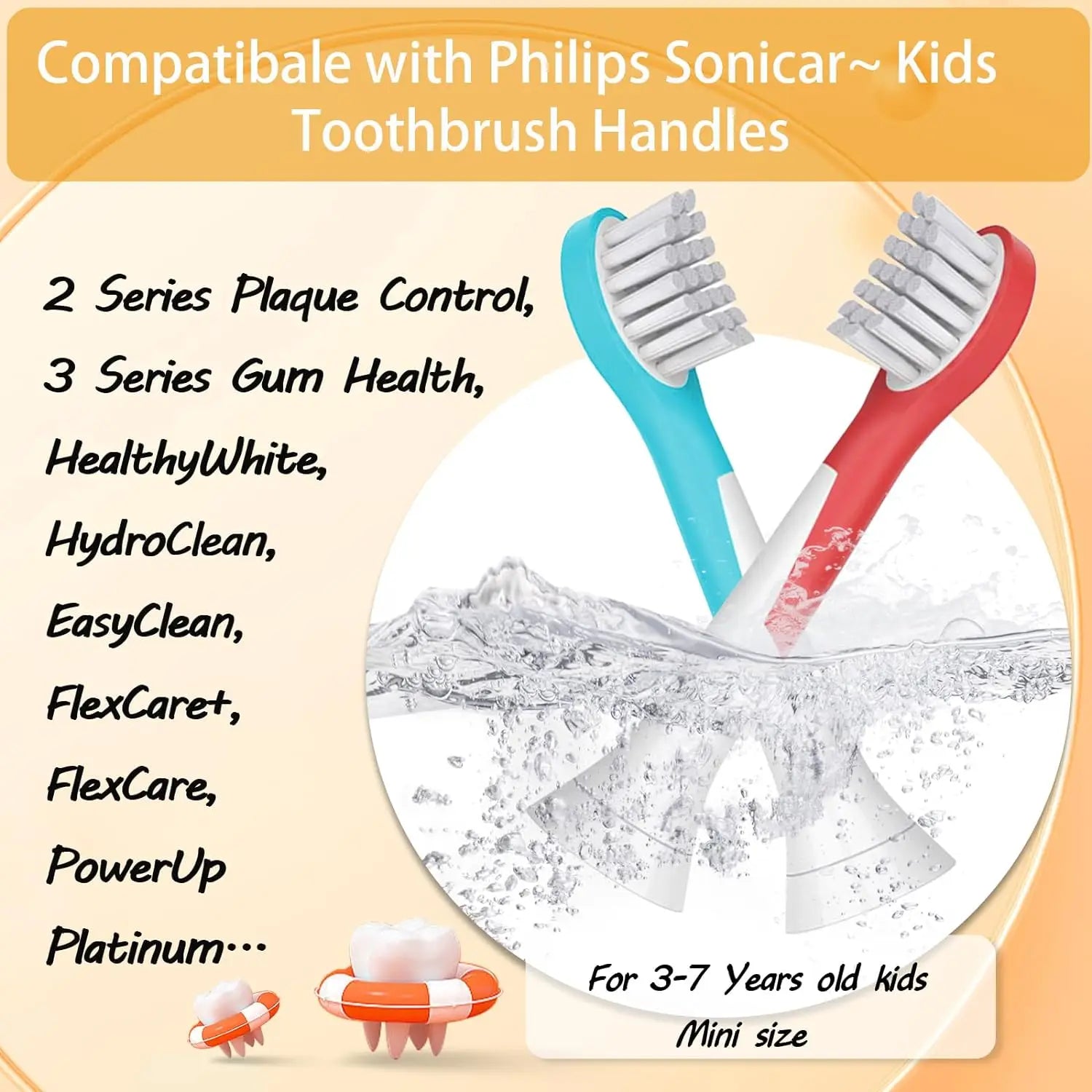 4/8/12/16/20PCS Kids Replacement Toothbrush Heads Compatible with Electric Toothbrush 6032/94 HX6321 HX6340 HX6042 HX6320 HX633