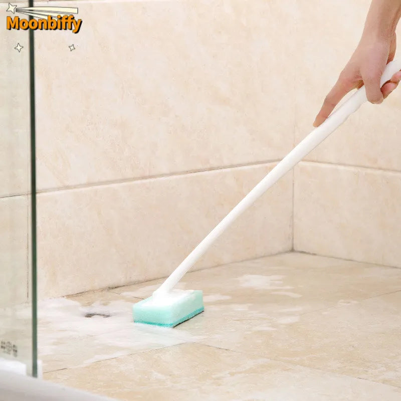 High Quality Sponge Long Handle Brush Sponge Washing Bathroom Cleaning Brush Bathroom Bath Brush Tiles Tile Floor Brush