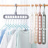 9-hole Clothes Hanger Organizer Space Saving Hanger Multi-function Folding Magic Hangers Drying Racks Scarf Clothes Storage