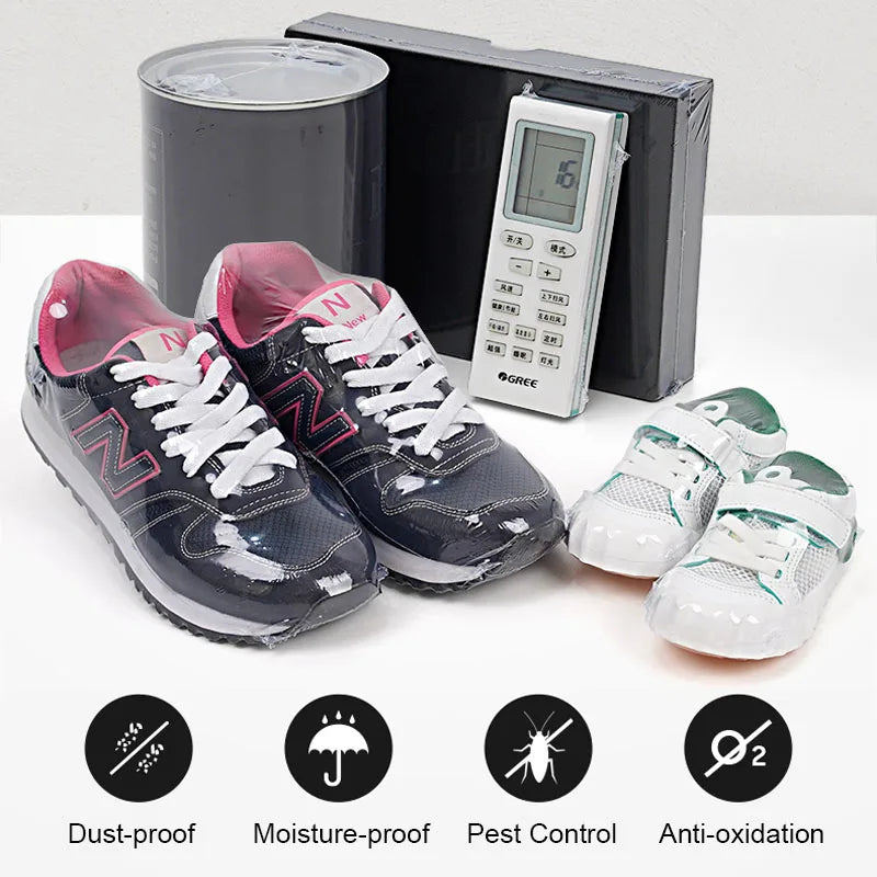 100pcs/lot Ball Shoes Heat Shrinkable Film TV Air Condition Remote Sundries PVC Clear Storage Bags Can Use Electric Hair Dryer