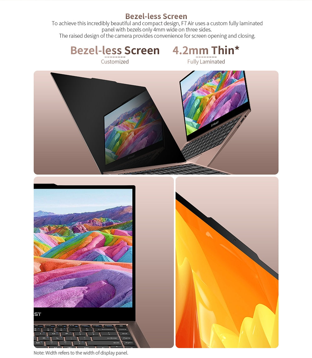 2021 Newest Teclast F7 Air Laptop 1.18KG 14'' 8GB LPDDR4 256GB SSD inte N4120 Notebook 1920x1080 Win10 OS Laptops Type-C