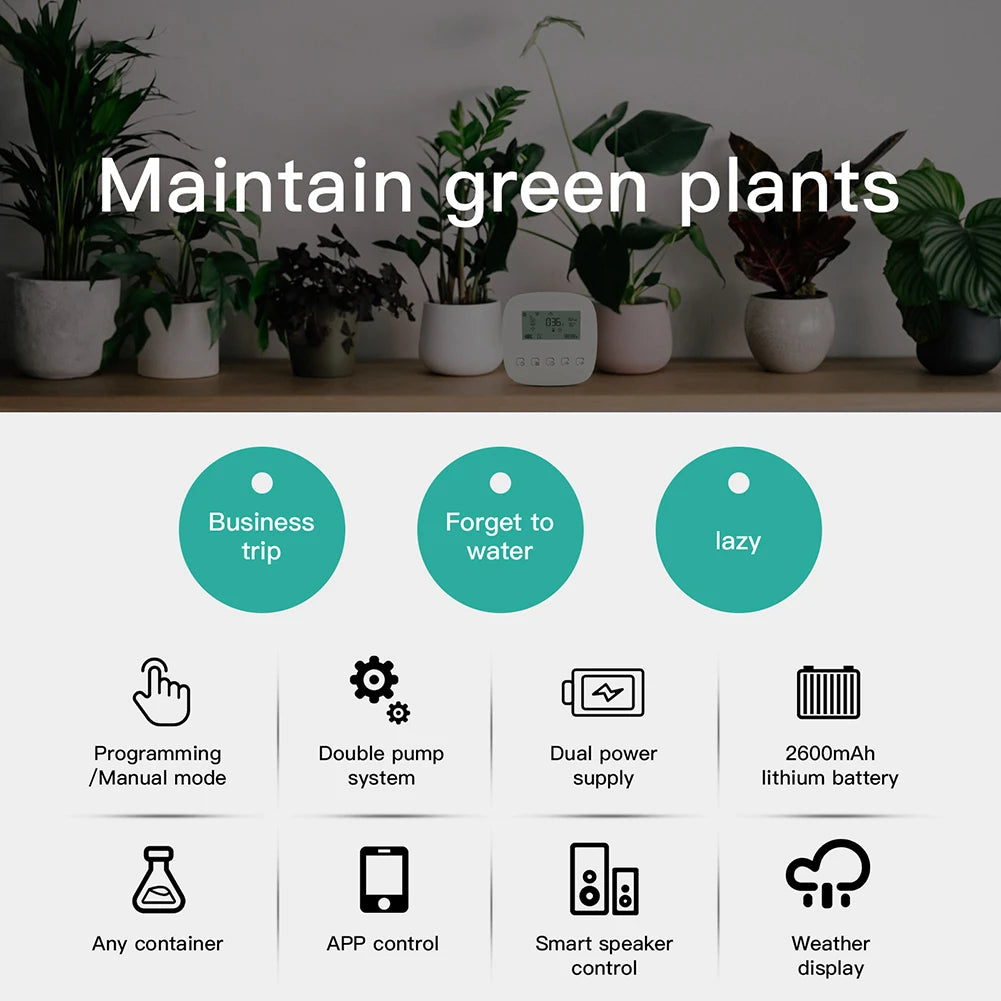 WiFi Smart Watering Machine Automatic Micro-drip Plants Controller System Garden Irrigation USB Chargable Work With Alexa Google