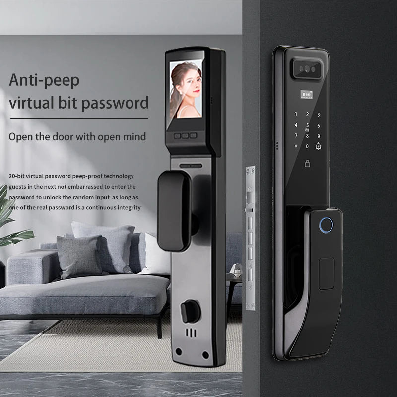 Tuya3D Face Recognition Smart Door Lock Security Camera Wifi Tuya APP Remote Control Voice Real-time Intercom Digital Electronic