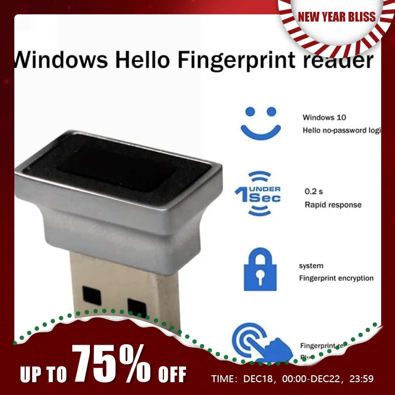 USB Fingerprint Reader Module For Windows 10 11 Hello Biometric Scanner Padlock Fingerprint Unlock Module Laptop Accessories