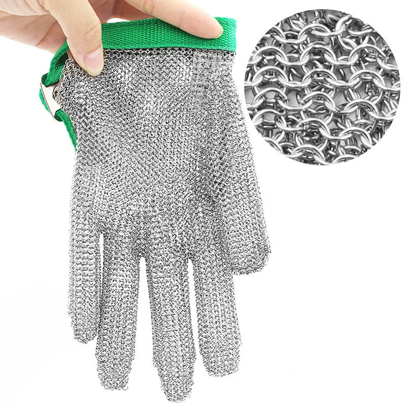 Stainless Steel Ring Mesh Gloves Anti Cut Knife Resistant Chain Mail Hand Protection Kitchen Butcher Glove