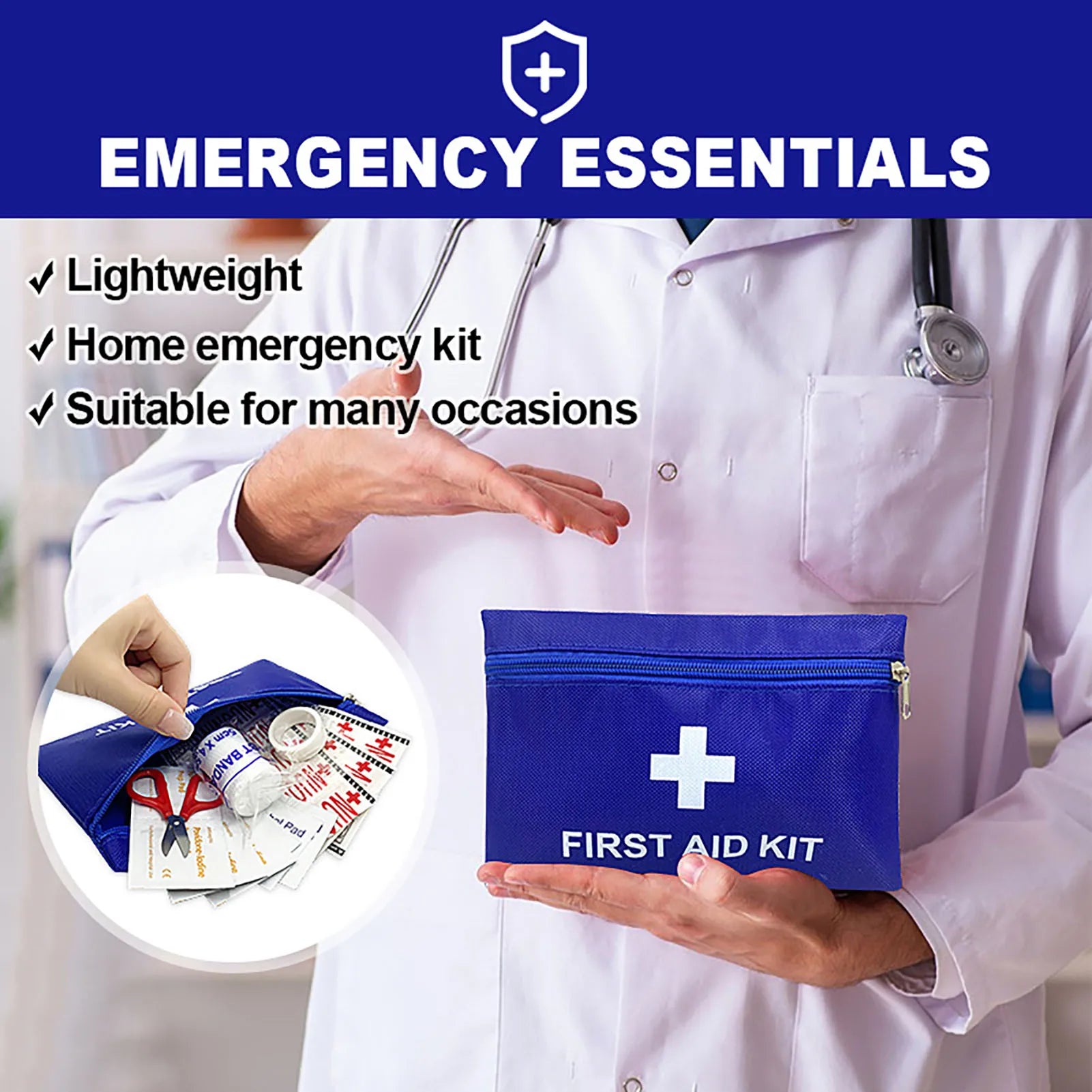 Portable Emergency Medical First Aid Kit Storage Bag for Home Outdoor Travel Camping Emergency Equipment Security Protection