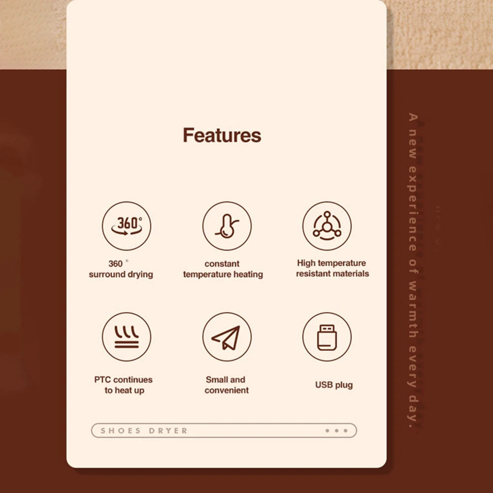 Shoes Dryer Heater PTC 60° Constant Temperature Drying Deodorization Shoes Boot Dryer Electric Warmer Blue