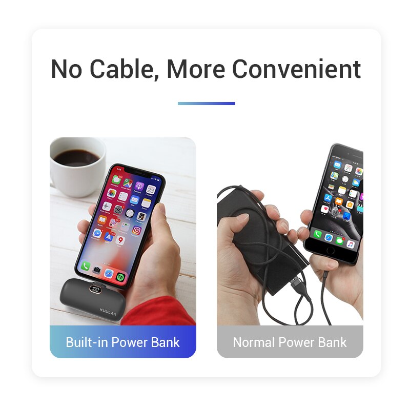 KUULAA Mini Power Bank 5000mAh PowerBank QC PD Fast Charging For iPhone 14 13 12 Batterie Externe Portable Charger For Samsung