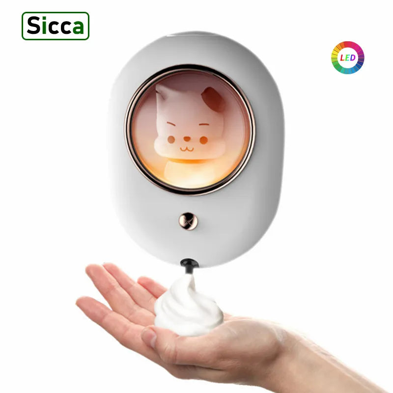Wall Mounted Foam Soap Dispenser Cute Pet Automatic Hand Washing Machine With The Lamp Induction Foam Soap Dispenser For Home