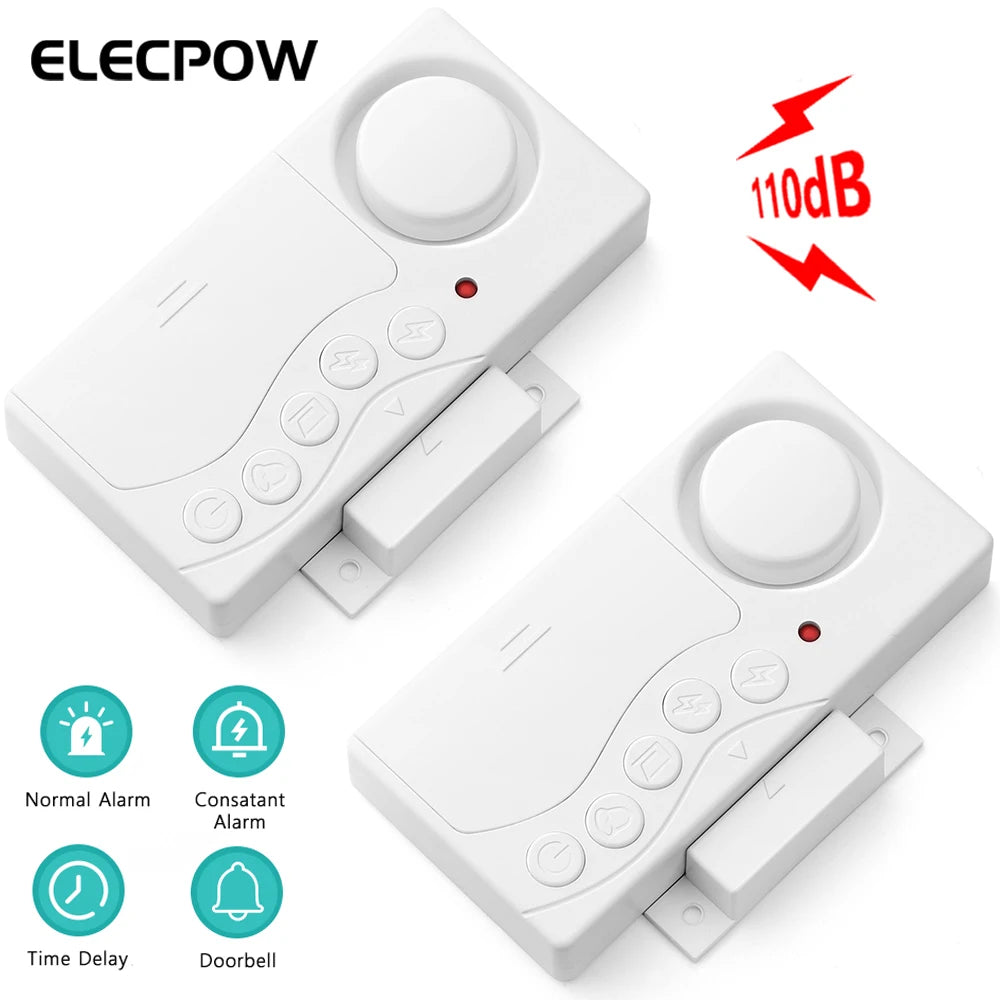 Elecpow Door Opening Sensor Wireless Time Delay Door Alarm Anti-theft Door Window Security Alarm Refrigerator Alarm Door Sensor