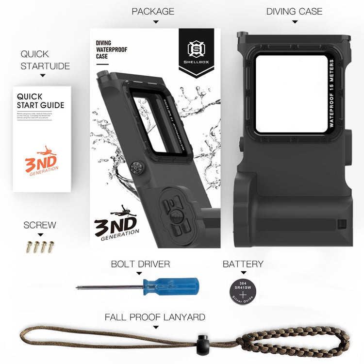 15M Bluetooth Diving Waterproof Case Housing Photo Video Taking Underwater Cover Case for iPhone Samsung Huawei Xiaomi Oneplus