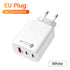 USB C Charger 60W Fast Charging Charger 3Ports Type C Mobile Phone Charger PD Power Adapter for Samsung Xiaomi iPhone QC3.0