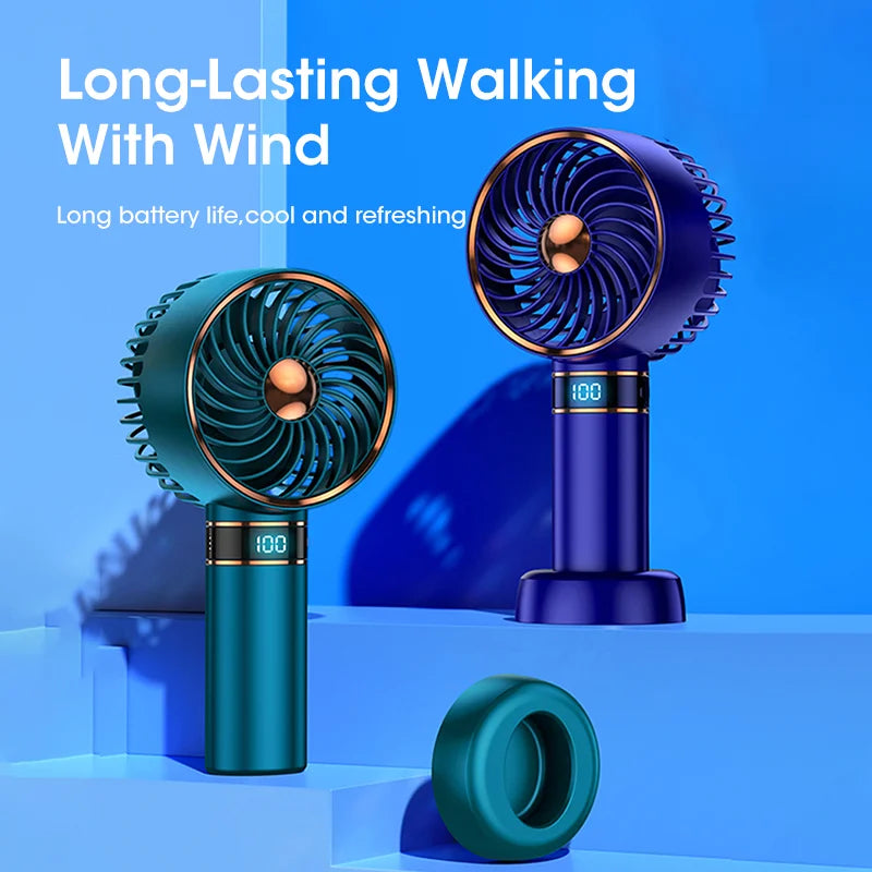 Air Cooler Fan Handheld Electric Fan Rechargeable Usb Desktop Mini Portable Student Tiktok Fan Strong Wind Long Endurance