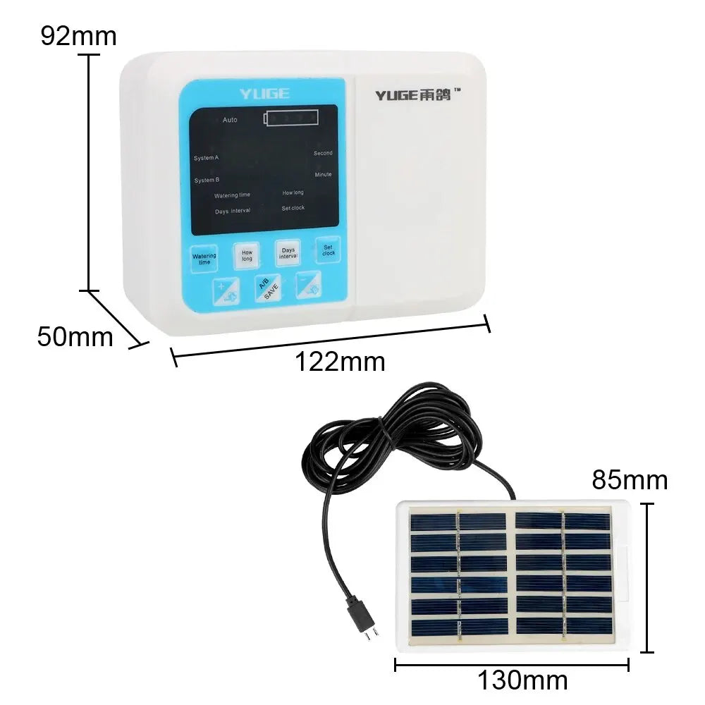 Intelligent Automatic Solar Energy Watering Device for Plants Timer System Garden Drip Irrigation Device Double Pump Controller