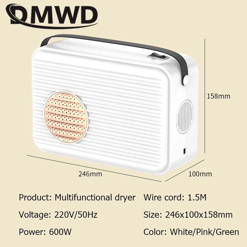 DMWD Clothes Dryer Shoes Dryer Winter Quilt Warmer Air Heater Multifunctional 4 in 1 Thermostatic Rapid Heating Drying Machine