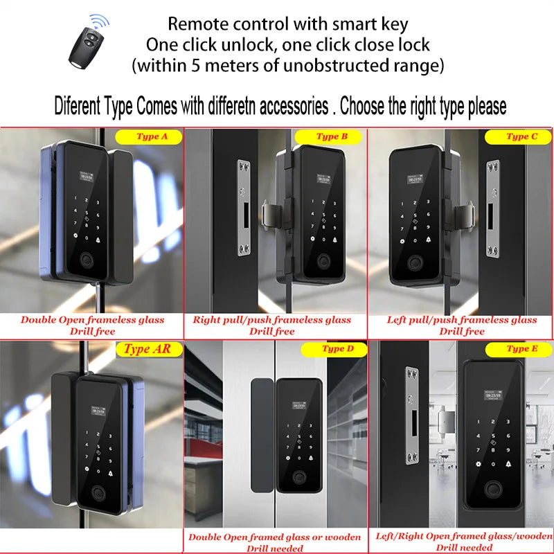 3D Face Recognition Smart Lock Infrared Sensor Tuya APP WIFI Biometric Electronic Fingerprint Unlock Glass Door Lock Wooden Door