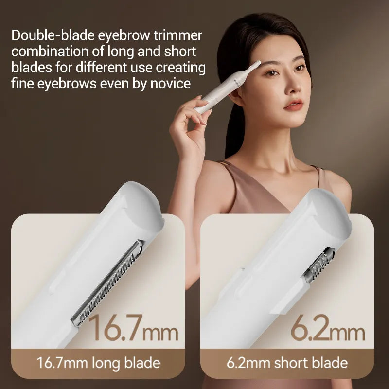 Deerma DEM-TM01W TM05W Double-Blade EyebrowTrimmer Washable Overall Wet and Dry Dual Use for Free shaving